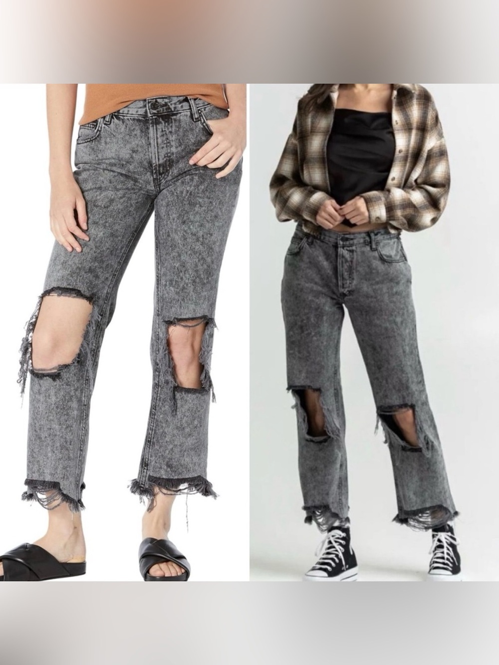 Free People Maggie Mid Rise Destroyed Jeans NWOT Size 31